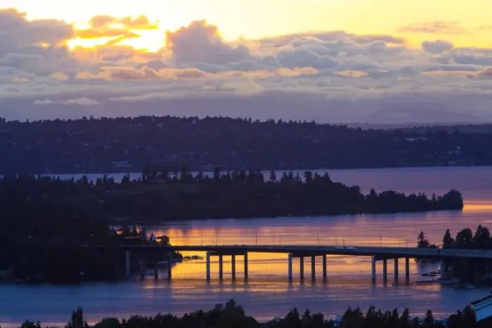 Framed Print : North America, United States, Washington, Lake Washington, Seattle and Olympic Mountains Framed Print : North America, United States, Washington, Lake Washington, Seattle and Olympic Mountains