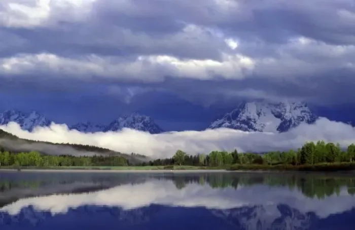 Framed Print : North America, United States, Wyoming, Grand Teton. Reflection on lake