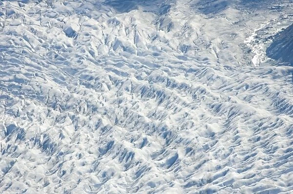 North America, USA, AK, Inside Passage. Icefields seen from float plane. Crevasses