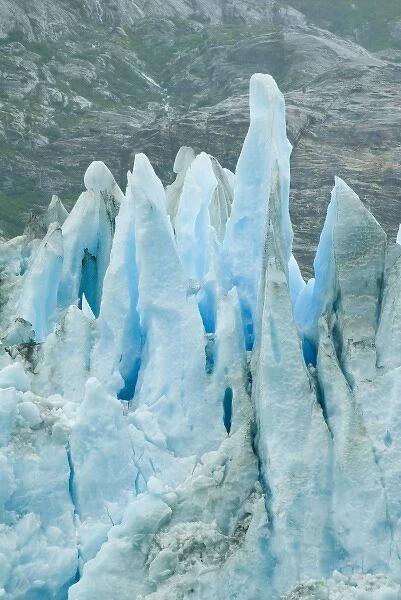 North America, USA, AK, Inside Passage, Endicott Arm, Dawes Glacier. Dramatic blue