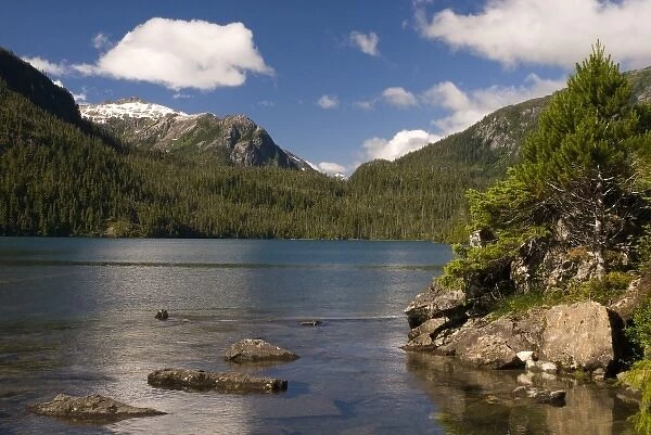 North America, USA, AK, Inside Passage. Baranof Lake idyllic pristine setting. Reached