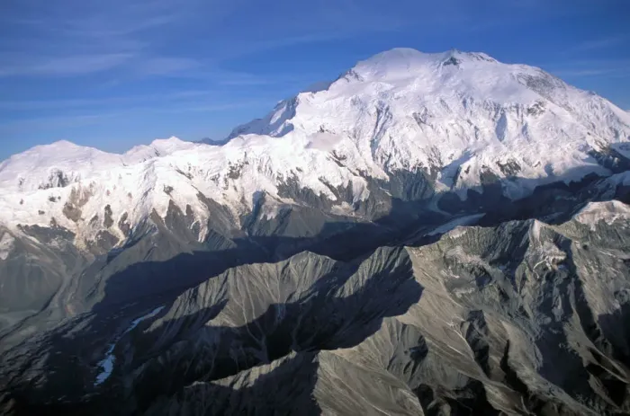 Framed Print : North America, USA, Alaska, Denali National Park. Aerial view of the north face of Denali