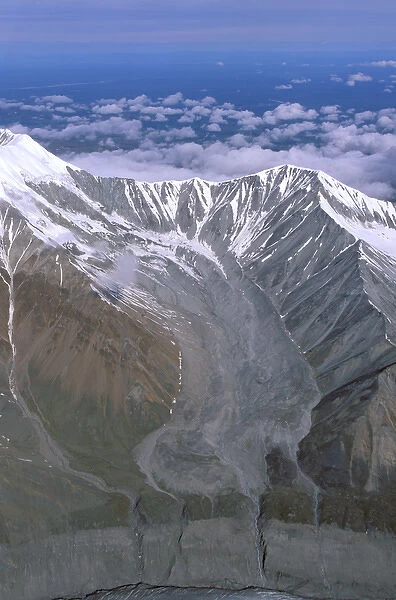 North America, USA, Alaska, Denali National Park. Unnamed glacier empties into Peters