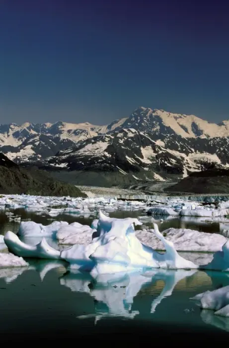 Framed Print : North America, USA, Alaska, Prince William Sound, Columbia Bay. Icebergs fill Columbia