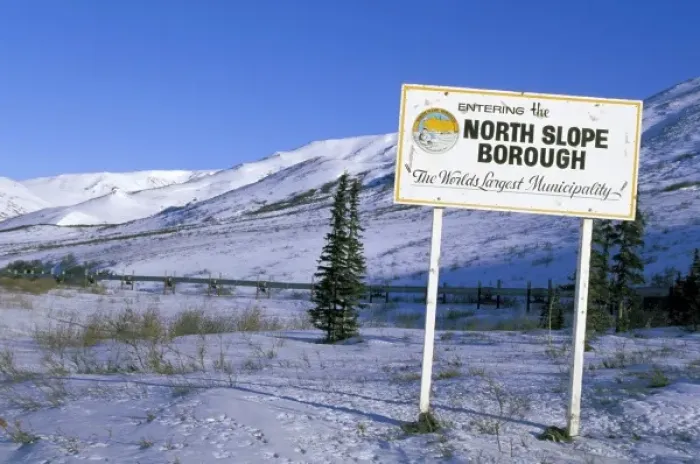 Framed Print : North America, USA, Alaska. Signpost marking the southern boundary of the North Slope Borough Framed Print : North America, USA, Alaska. Signpost marking the southern boundary of the North Slope Borough