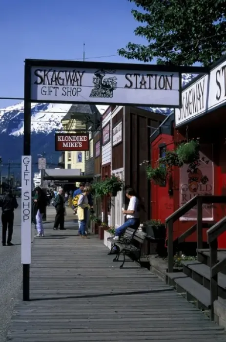 Framed Print : North America, USA, Alaska, Skagway. Shops on Broadway Framed Print : North America, USA, Alaska, Skagway. Shops on Broadway