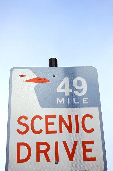 North America, USA, California, San Francisco. 49 mile scenic drive sign