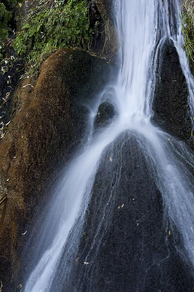 North America, USA, California. Waterfall over boulders at Darwin Spring, Death