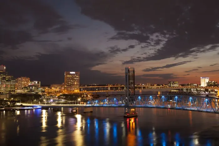 Framed Print : North America; USA; Florida; Jacksonville; The Main Street Bridge also known as