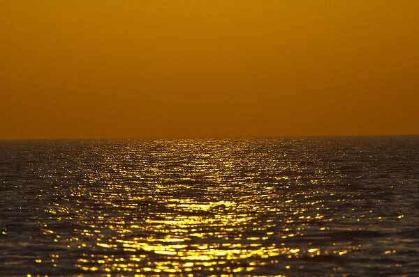 North America, USA, Florida, Sarasota, Sunset Reflection at the Crescent Beach, Siesta Key