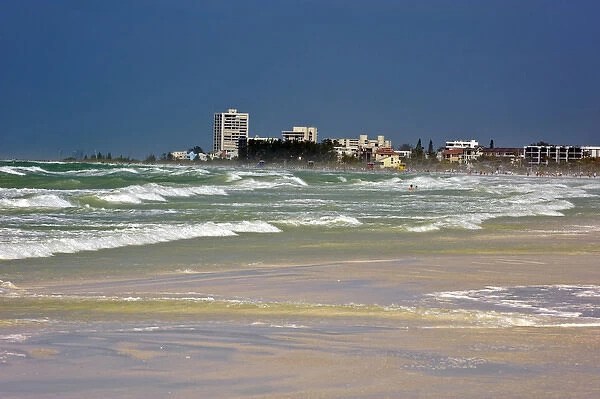 North America, USA, Florida, Sarasota, Crescent Beach, Siesta Key, swimmers in white caps