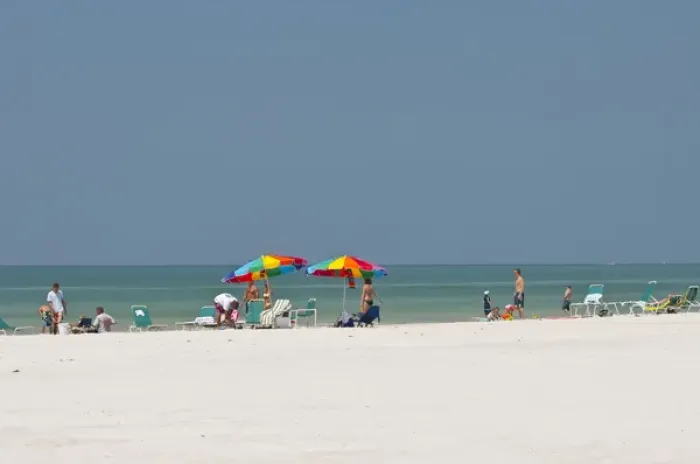 Framed Print : North America, USA, Florida, Sarasota, Crescent Beach, Siesta Key, People relaxing Framed Print : North America, USA, Florida, Sarasota, Crescent Beach, Siesta Key, People relaxing