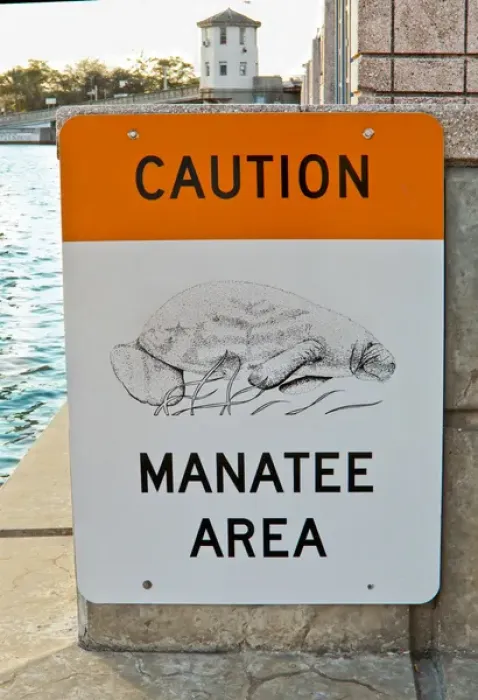Framed Print : North America, USA, Florida, Tampa. Florida Manatees caution sign Framed Print : North America, USA, Florida, Tampa. Florida Manatees caution sign