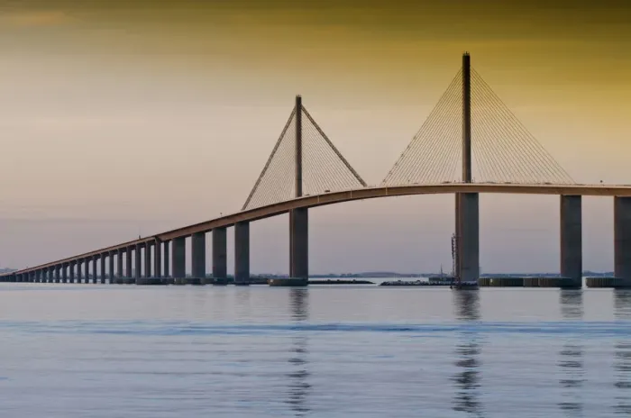 Framed Print : North America, USA, Florida, Tampa Bay. Sunshine Skyway Bridge Framed Print : North America, USA, Florida, Tampa Bay. Sunshine Skyway Bridge