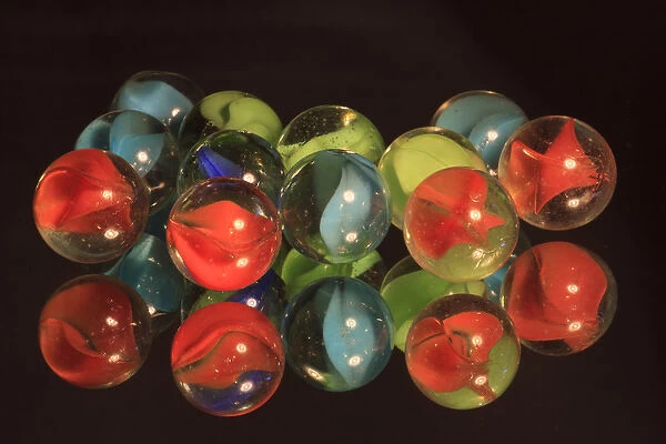 North America, USA, Georgia; Savannah; Abstract reflections of marbles