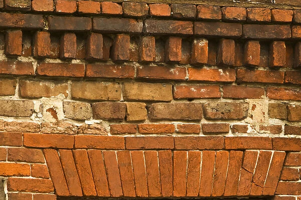 North America; USA; Georgia; Savannah; Brick on an old building in the Historic District
