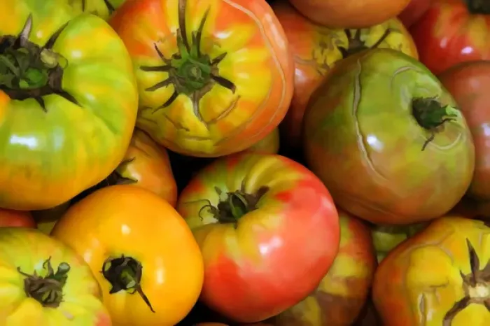 Framed Print : North America, USA, Georgia; Savannah; Organic tomatoes at a farmers market