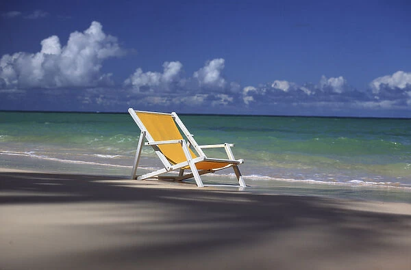 North America, USA, Hawaii. Beach chair