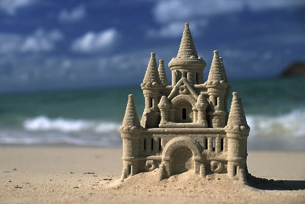 North America, USA, Hawaii. Sand castle
