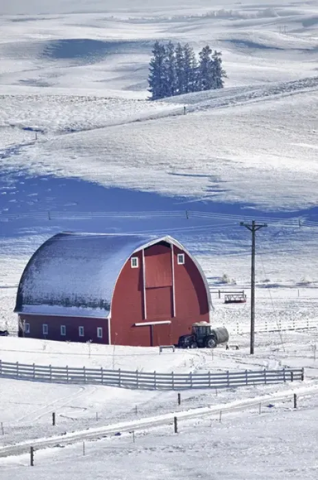 Framed Print : North America; USA; Idaho; Old Red Barn in Fresh Snow Framed Print : North America; USA; Idaho; Old Red Barn in Fresh Snow