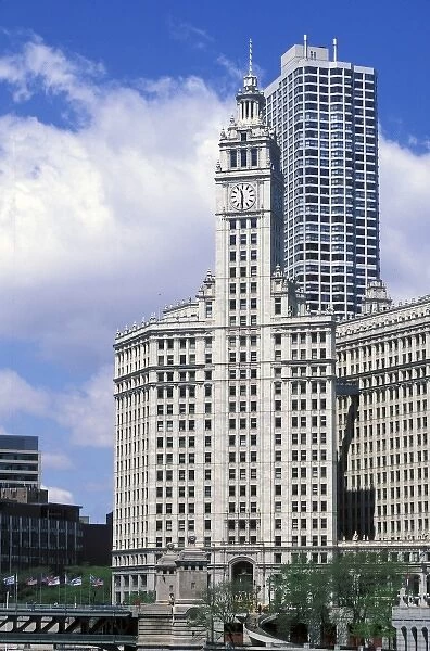 North America, USA, Illinois, Chicago. Wrigley building