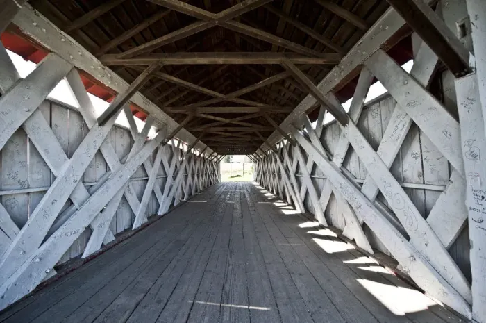 Framed Print : North America, USA, Iowa, St. Charles, Imes Covered Bridge Framed Print : North America, USA, Iowa, St. Charles, Imes Covered Bridge