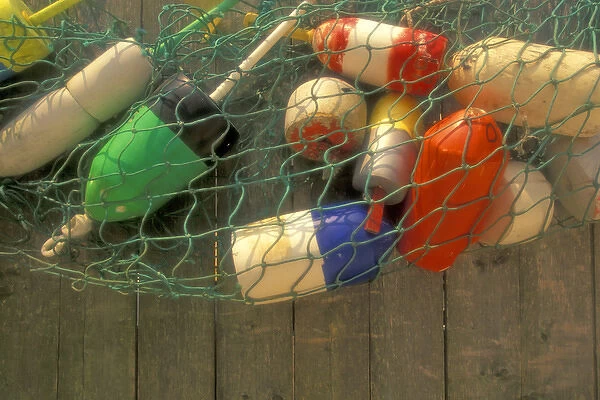 North America, USA, Massachusetts, Nantucket Island, Siasconset. Lobster buoys, Codfish