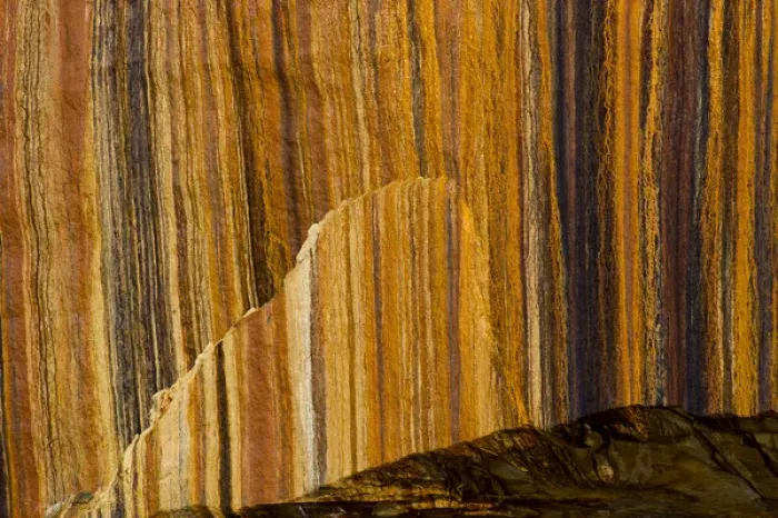 Framed Print : North America, USA, Michigan. Mineral seep wall detail along shore of Lake Superior