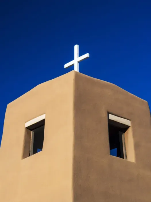 Framed Print : North America; USA; New Mexico; Exterior facade of Sacred Heart Church in Nambe New Mexico