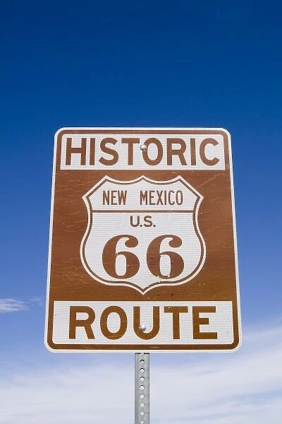 North America, USA, New Mexico, Santa Fe, Route 66, historic sign