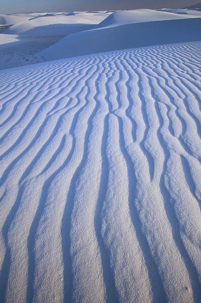 North America, USA, New Mexico, White Sand Dunes National Park. White sand dunes