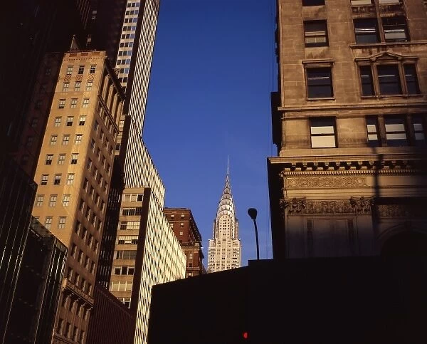 North America, USA, New York, New York City The Chrysler Building as seen from 42nd Street