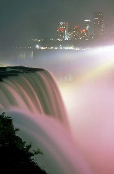 North America, USA, New York, Niagra Falls. American Falls in evening light