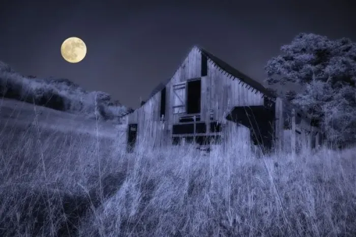 Framed Print : North America, USA, North Carolina, digitally altered infrared photograph of an old