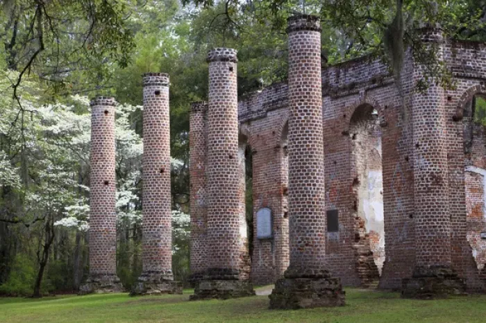 Framed Print : North America, USA, South Carolina; Ruins in the spring of Old Sheldon Church Framed Print : North America, USA, South Carolina; Ruins in the spring of Old Sheldon Church