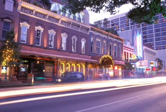 Framed Print : North America, USA, Texas, Fortworth. Sundance square evening lighting
