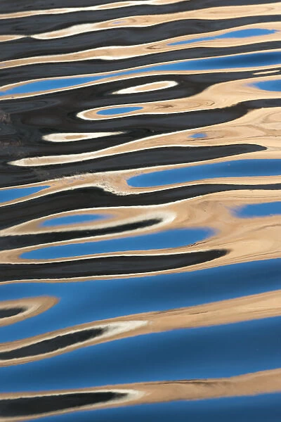 North America, USA, Utah, Abstract nature. Colorful abstract lines formed by reflection of sky