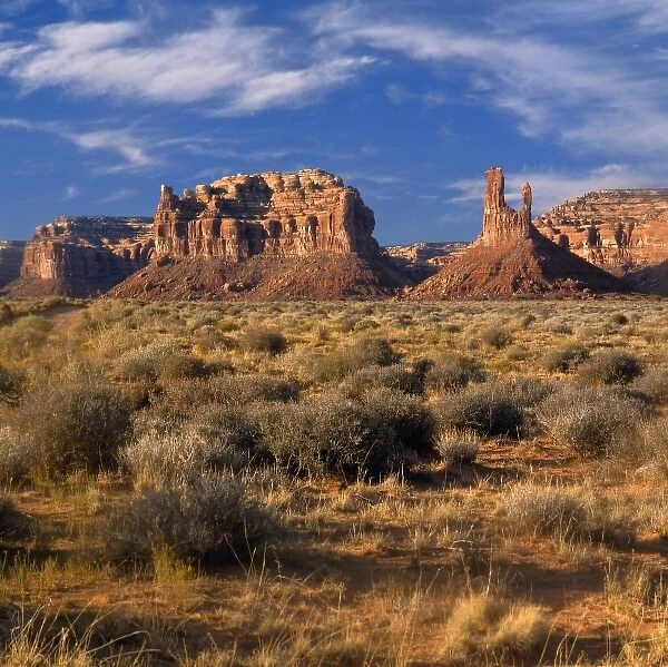 North America, USA, Utah-Arizona, Valley of the Gods, Spires and Buttes