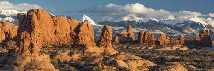 Framed Print : North America, USA, Utah. Red rock formations of the Windows Section with clouds Framed Print : North America, USA, Utah. Red rock formations of the Windows Section with clouds