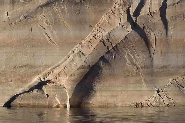 North America, USA, Utah. Sandstone canyon wall detail, Glen Canyon National Recreation Area