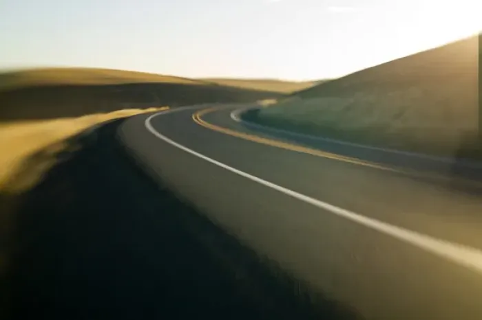 Framed Print : North America, USA, Washington, Palouse Country, Selective Focus oof Road in Motion