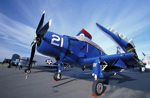 North America, USA, Washington, Seattle. WWII era fighter planes on display for Veteran s