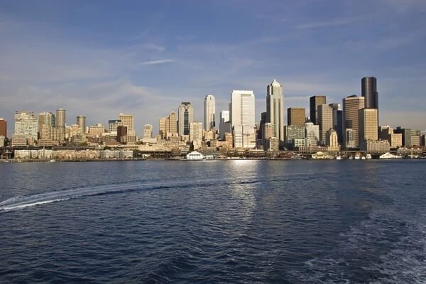 North America, USA, Washington, Seattle. Seattle skyline from Elliot Bay