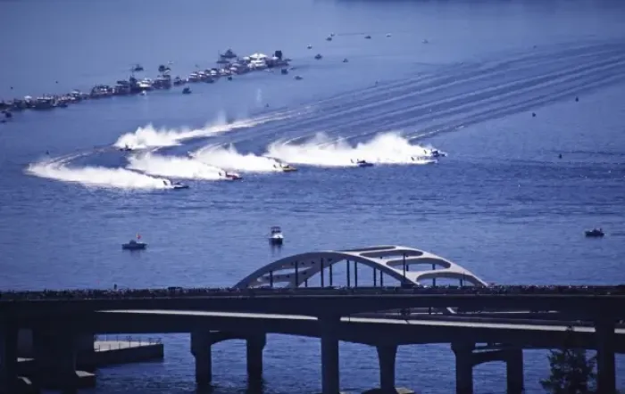 Framed Print : North America, USA, Washington, Seattle. Hydroplane race on Lake Washington