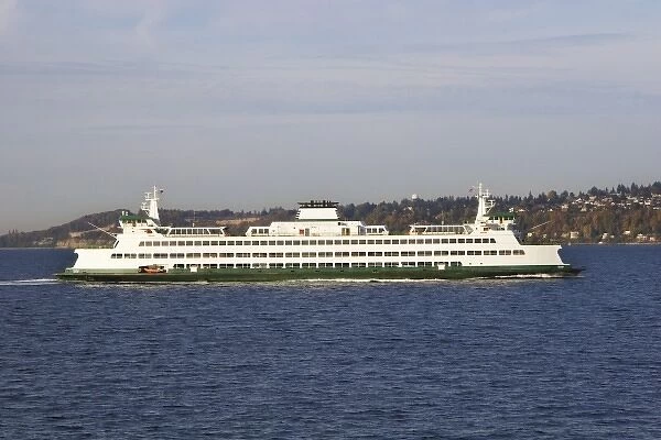North America, USA, Washington, Seattle. A ferry to Seattle on Elliot Bay
