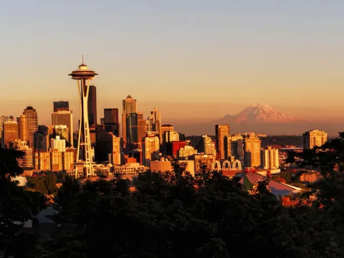 Framed Print : North America; USA; Washington; Seattle; Seattle Skyline at Dusk Framed Print : North America; USA; Washington; Seattle; Seattle Skyline at Dusk