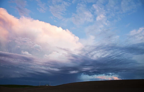 North America, USA, Washington, Spring in Palouse Country Washington with Storm Clouds