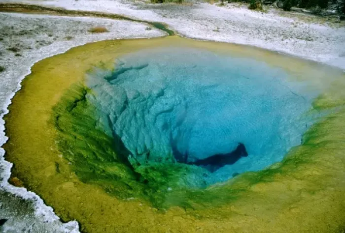 Framed Print : North America, USA, Wyoming, Yellowstone National Park. Upper Geyser Basin, Morning Glory Pool