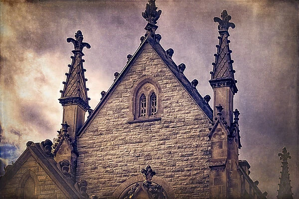 North American, Indianapolis, Indiana. The Gothic Chapel at Crown Hill Cemetery
