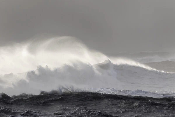 North Atllantic coast near Vik y Myrdal during a winter storm with heavy gales. europe
